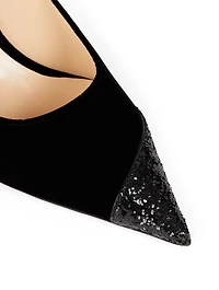 Love 85 Velvet Pumps With Asymmetric Glitter