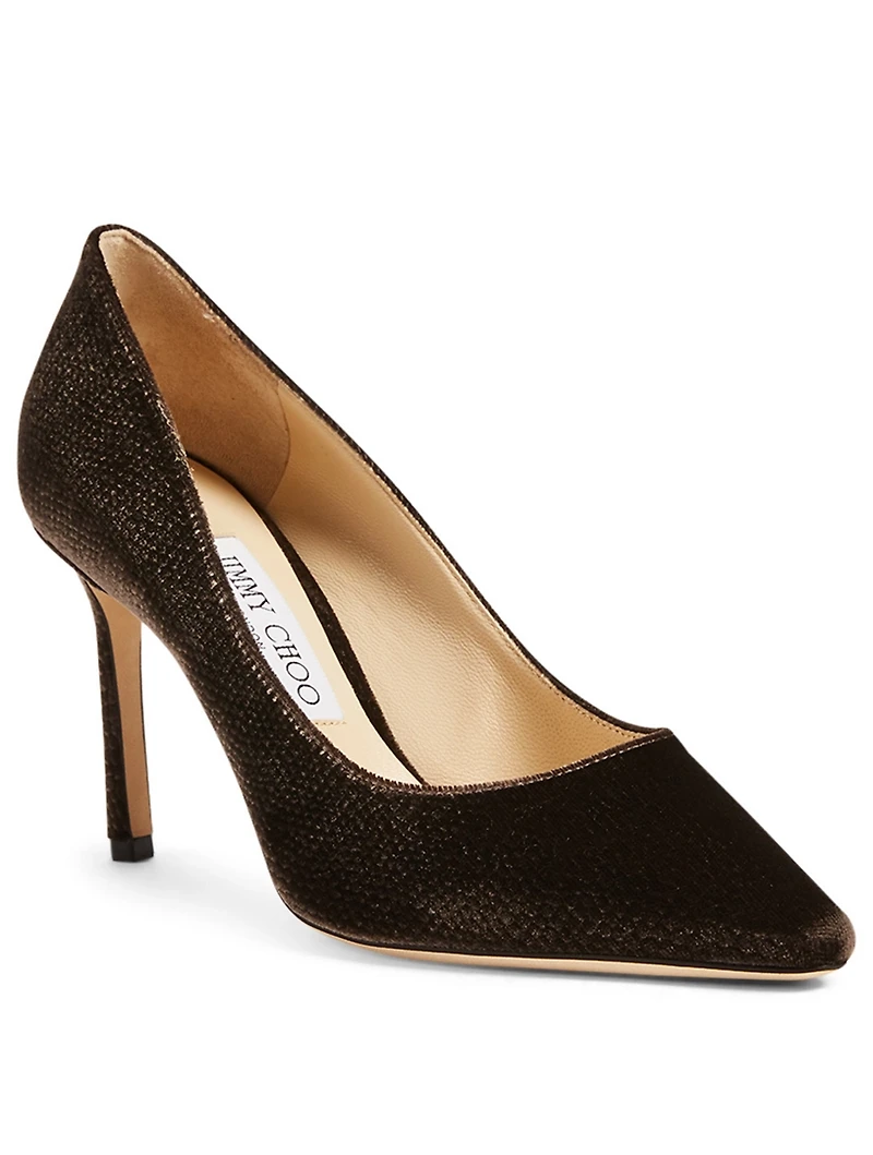 Romy 85 Velvet Pumps Lizard Print