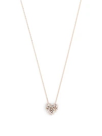 Small Fireworks 18K Rose Gold Heart Pendant Necklace With Diamonds