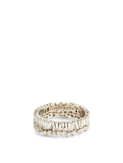 Fireworks 18K White Gold Eternity Ring With Diamonds