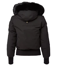 Gold Collection Sainte Flavie Down Bomber Jacket With Fur Hood