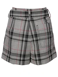 Wool-Blend Shorts Plaid Print