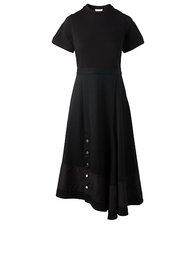 Cotton Short-Sleeve Midi Dress