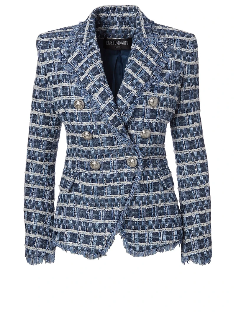 Cotton-Blend Tweed Blazer