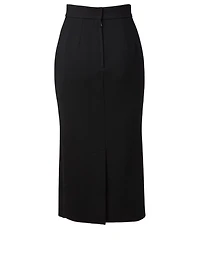Wool Stretch Midi Skirt