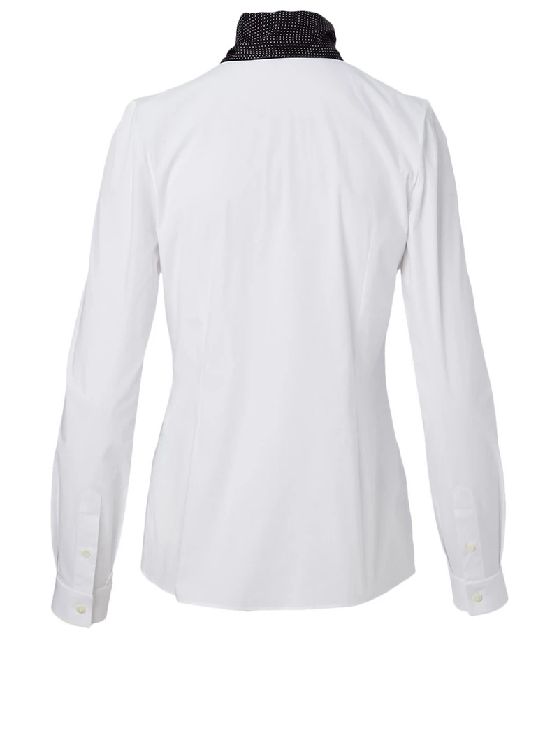 Cotton And Silk Shirt With Scarf
