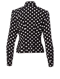 Silk Blouse Polka Dot Print