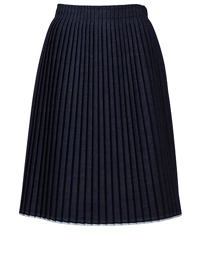 Cotton-Blend Pleated Skirt