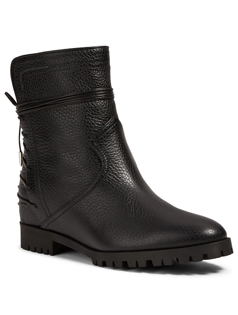 Panther Leather Ankle Boots