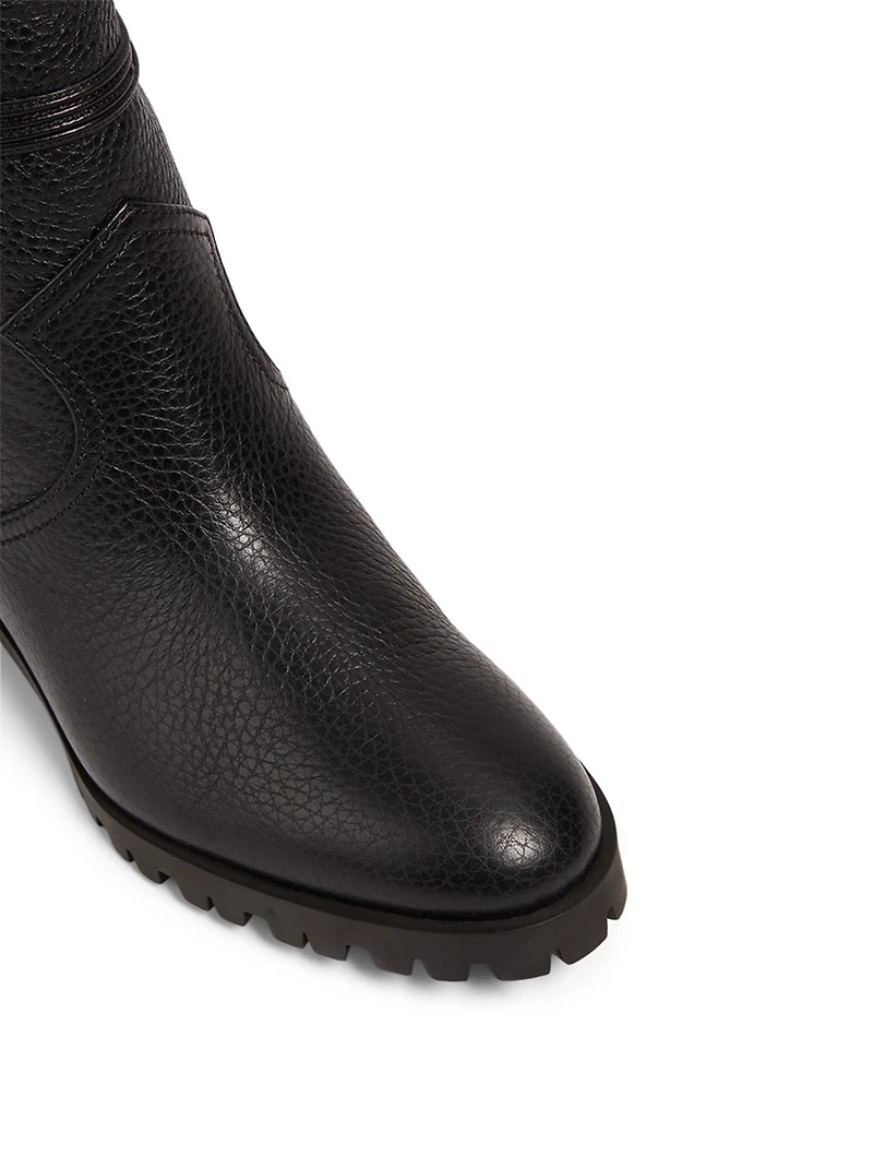 Panther Leather Ankle Boots