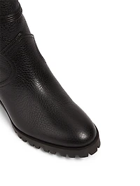 Panther Leather Ankle Boots