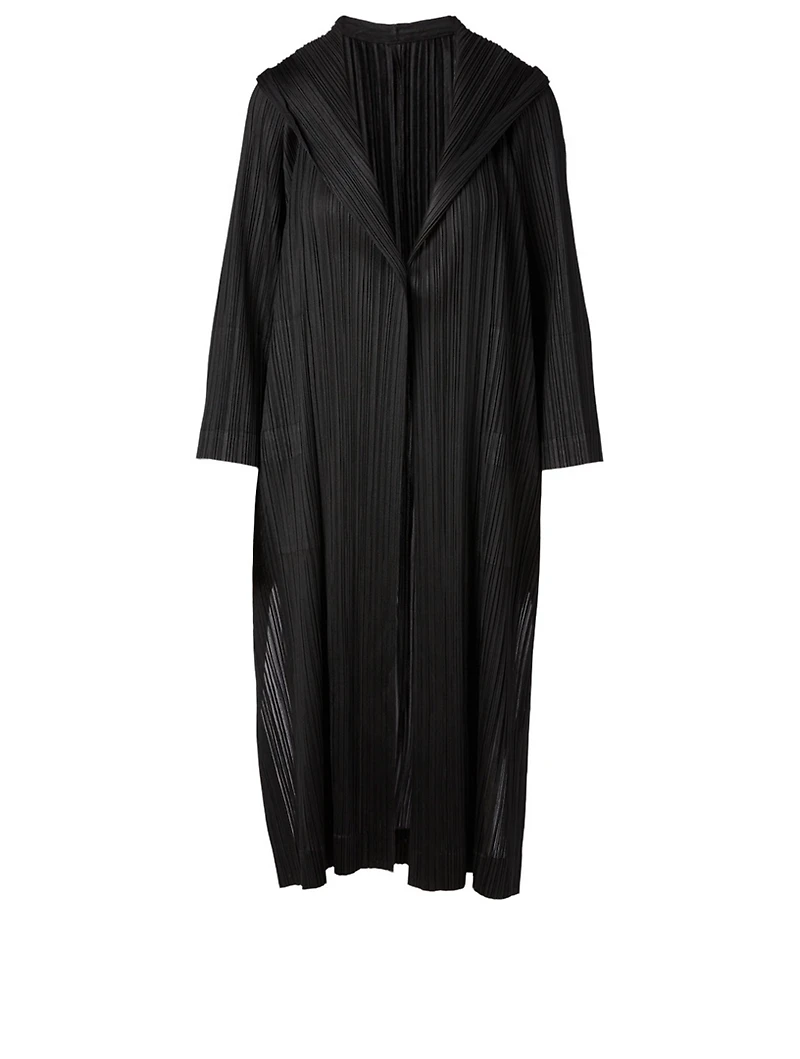 Pleated Coat With Hood