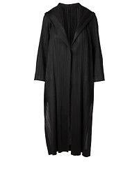 Pleated Coat With Hood