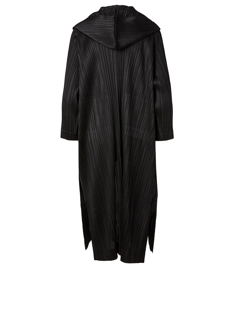 Pleated Coat With Hood