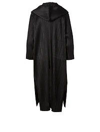 Pleated Coat With Hood