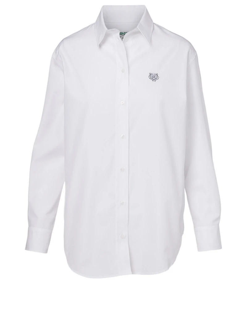 Cotton Shirt With Tiger Crest