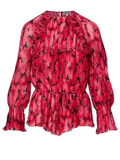 Pleated Blouse Peony Print