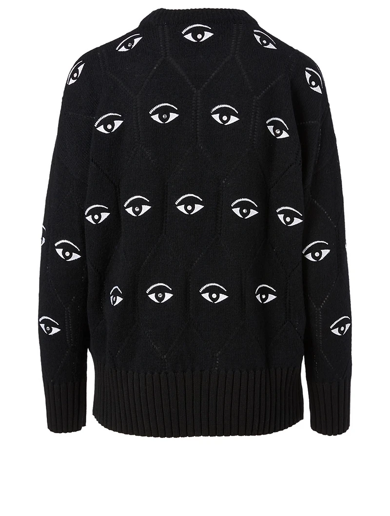Wool And Cotton Sweater Eye Print