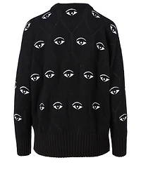 Wool And Cotton Sweater Eye Print