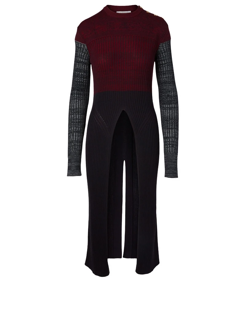 Wool-Blend Long Sweater