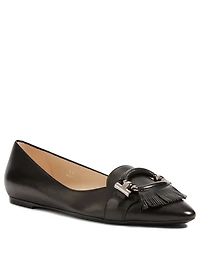 T-Ring Leather Ballet Flats