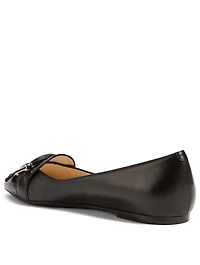 T-Ring Leather Ballet Flats