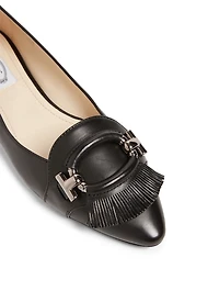 T-Ring Leather Ballet Flats