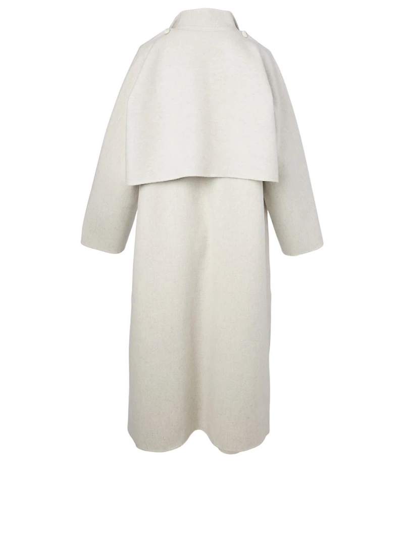 Wool and Cashmere Reversible Long Coat