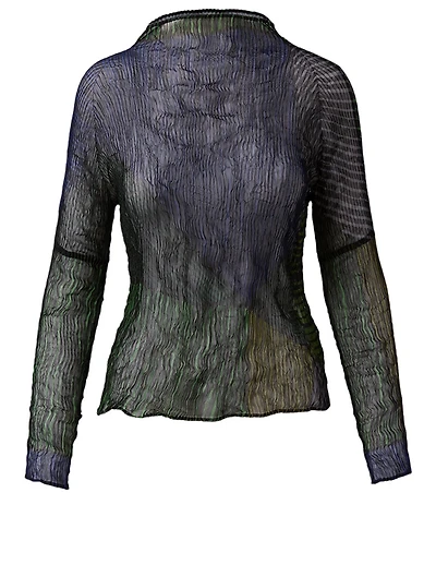 Random Chiffon Twist Long-Sleeve Top