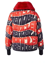 Plaret Down Bomber Jacket Logo Print