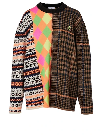 Cotton Sweater Mix Argyle Print