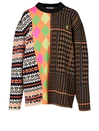 Cotton Sweater Mix Argyle Print