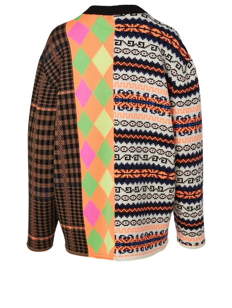 Cotton Sweater Mix Argyle Print