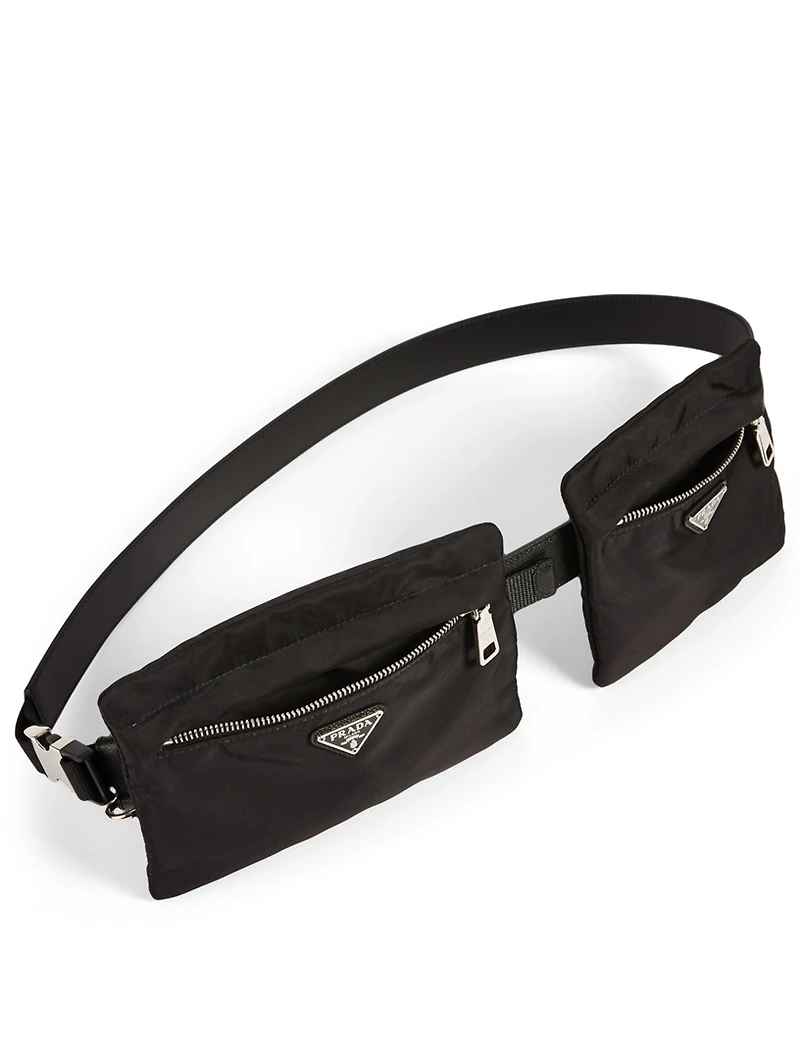 Two-Pouch Nylon Belt Bag
