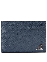 Saffiano Leather Card Holder With Clip