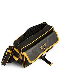 Nylon And Saffiano Leather Crossbody Bag