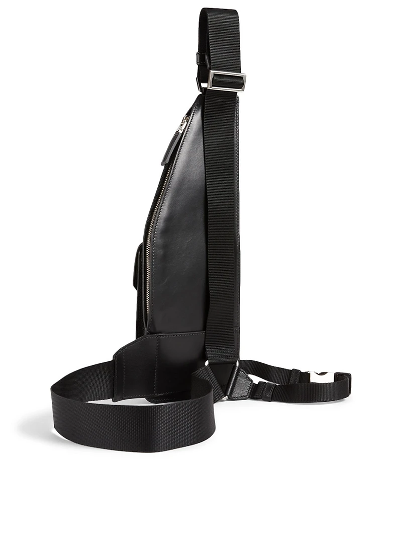 Saffiano Leather Crossbody Sling Bag
