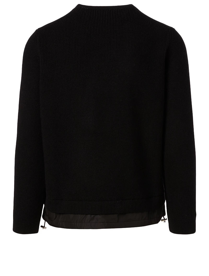 Wool Sweater With Nylon Gaiter