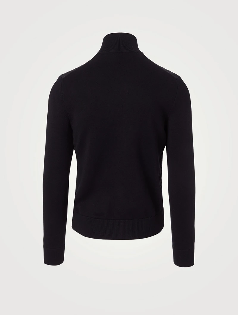 Wool-Blend Zip Cardigan