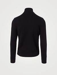 Wool-Blend Zip Cardigan