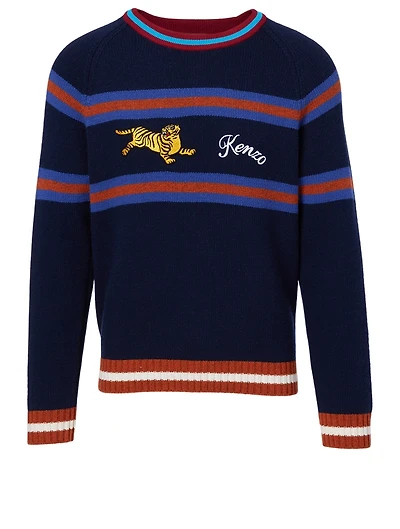 Wool-Blend Jumping Tiger Sweater