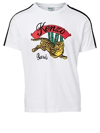 Cotton T-Shirt Bamboo Tiger Print