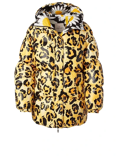 Richard Quinn + Mary Down Coat In Leopard Print