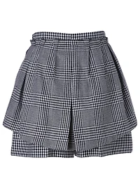 Wool Layered Shorts Plaid Print