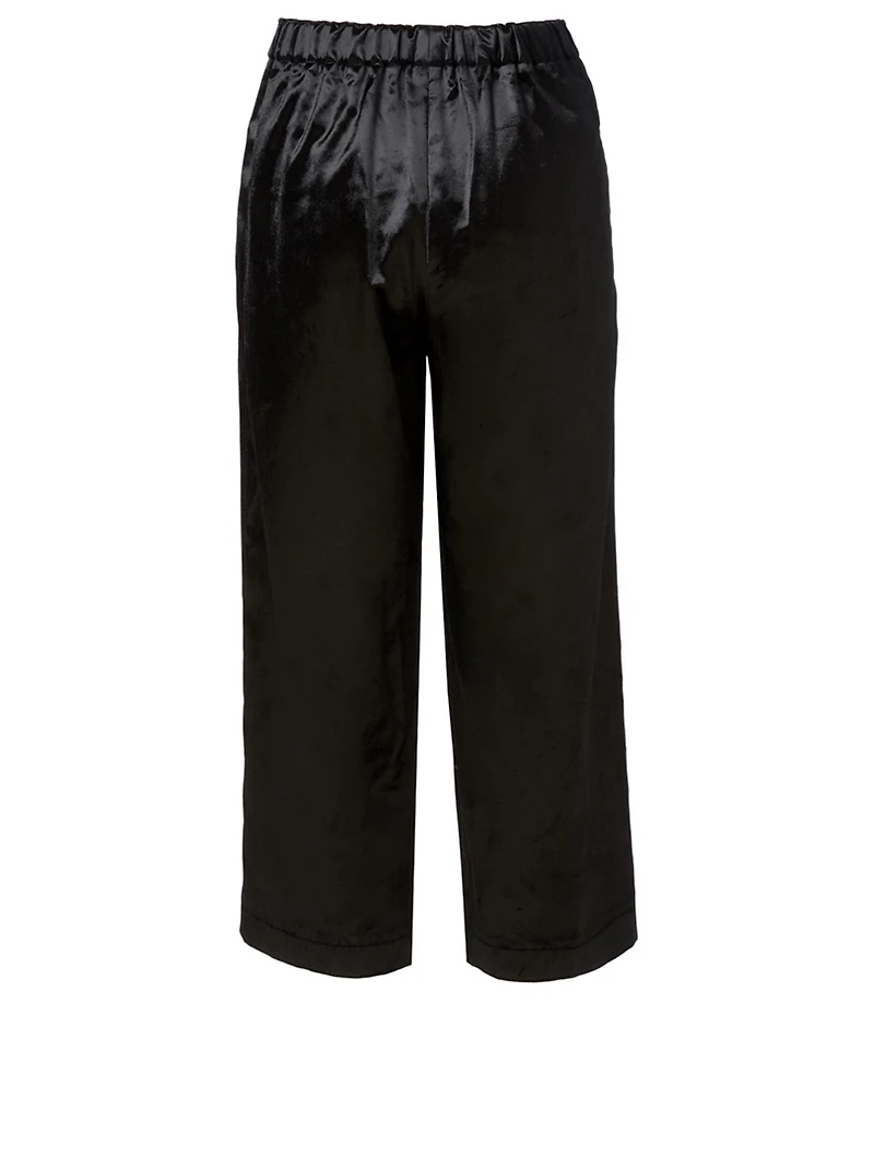 Velvet Wide-Leg Pants