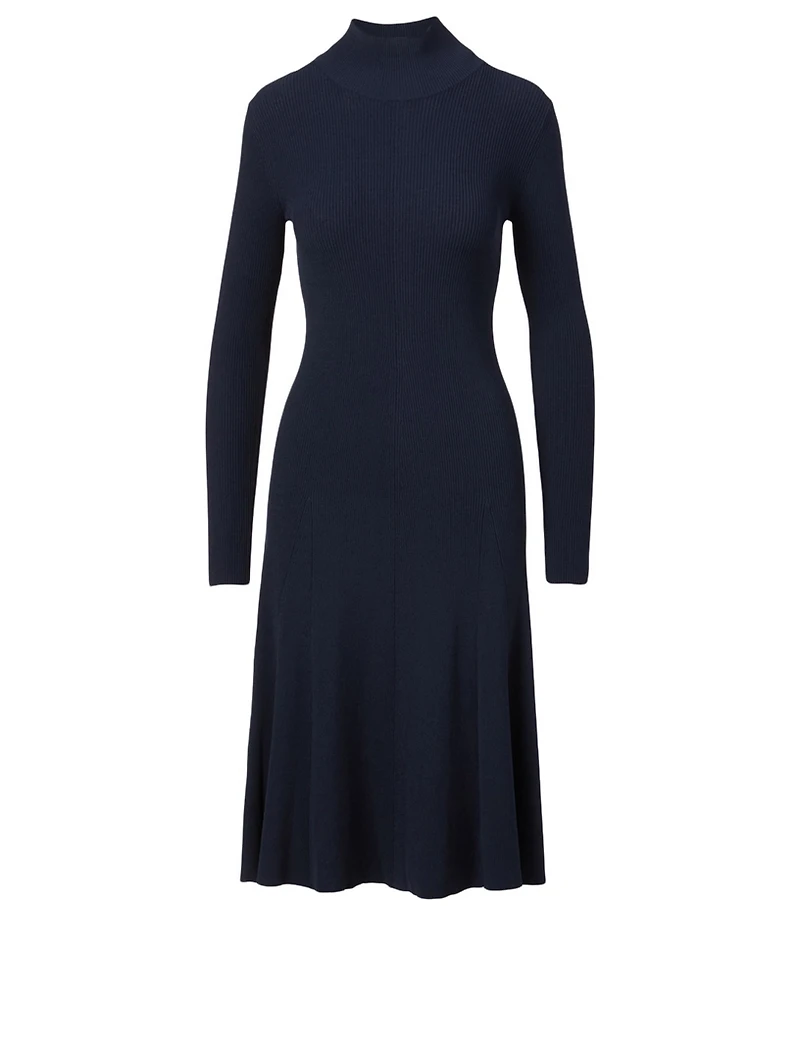 Mockneck Knit Sweater Dress