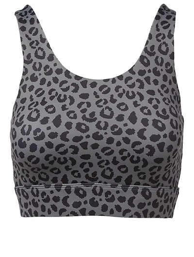 Black Jagger Sports Bra Leopard Print