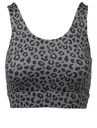 Black Jagger Sports Bra Leopard Print