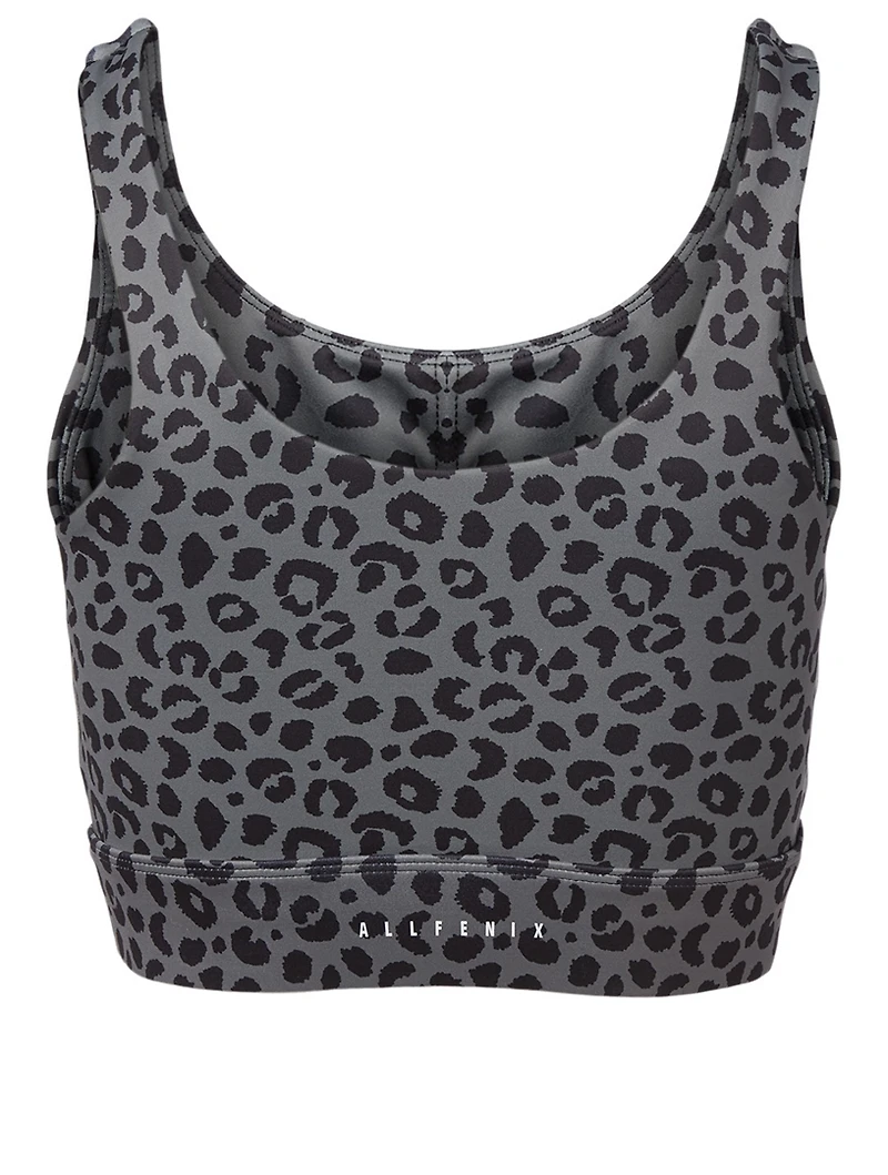 Black Jagger Sports Bra Leopard Print