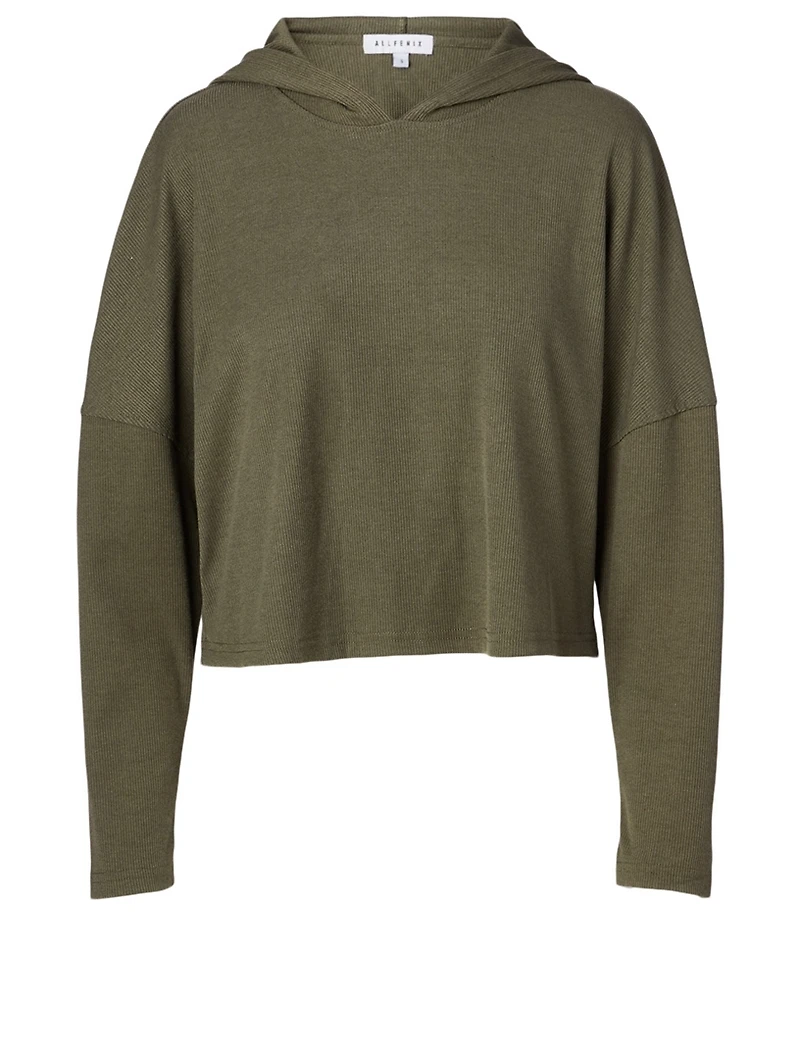 Lyla Ribbed Cropped Hoodie